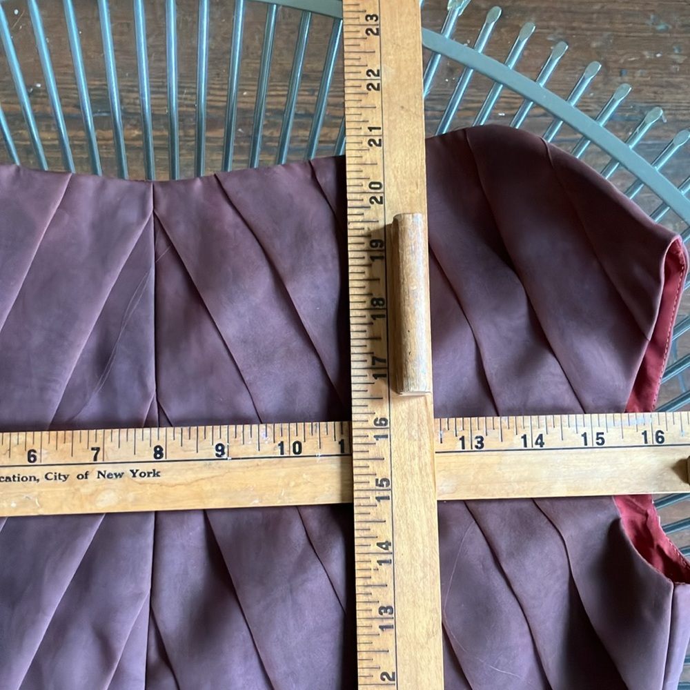 Vintage 50s diagonally tiered brown organza top size XS - Picture 14 of 16